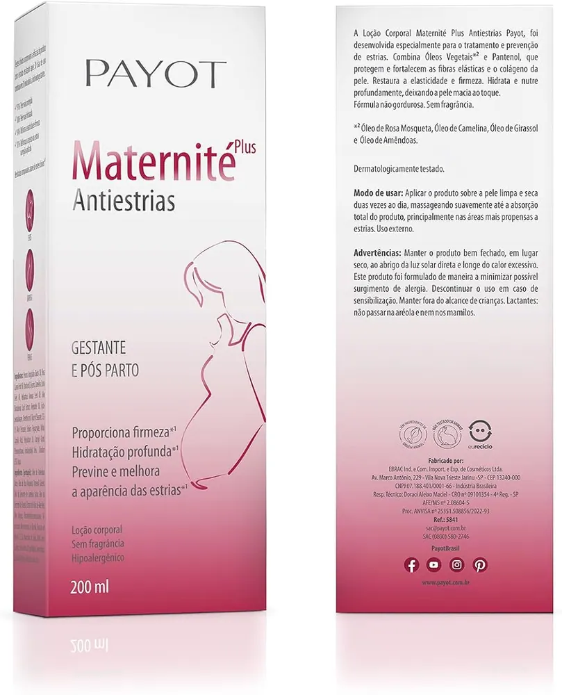 Payot Maternité Plus Antiestrias Gestante e Pós-Parto 200ml