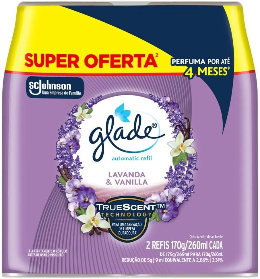 Glade Aromatizador Automático Lavanda e Baunilha - Kit 2 Refis 269ml