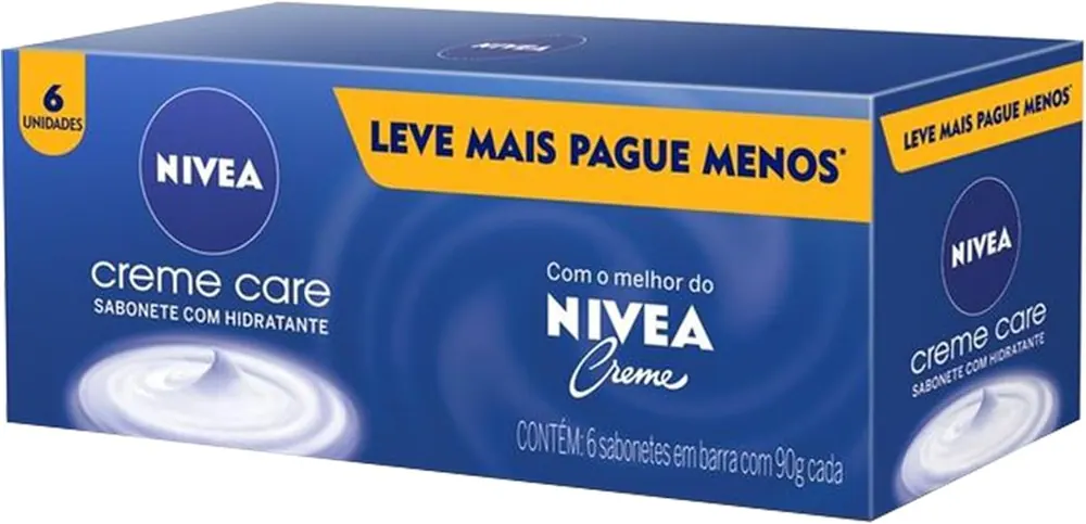 NIVEA Sabonete em Barra Creme Care - Kit 6 x 90g