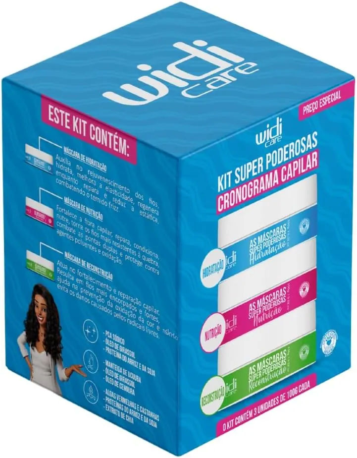 Widi Care Kit Cronograma Capilar Super Poderosas - 3 Máscaras x 100g