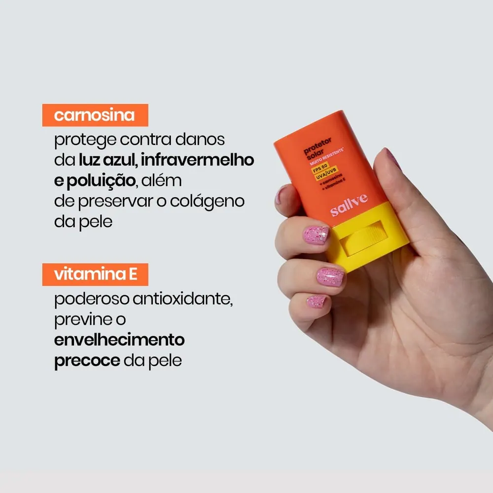 Sallve Protetor Solar em Bastão FPS 60 Sem Cor 15g