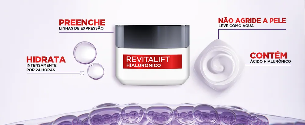 Benefícios visíveis do Revitalift Hialurônico