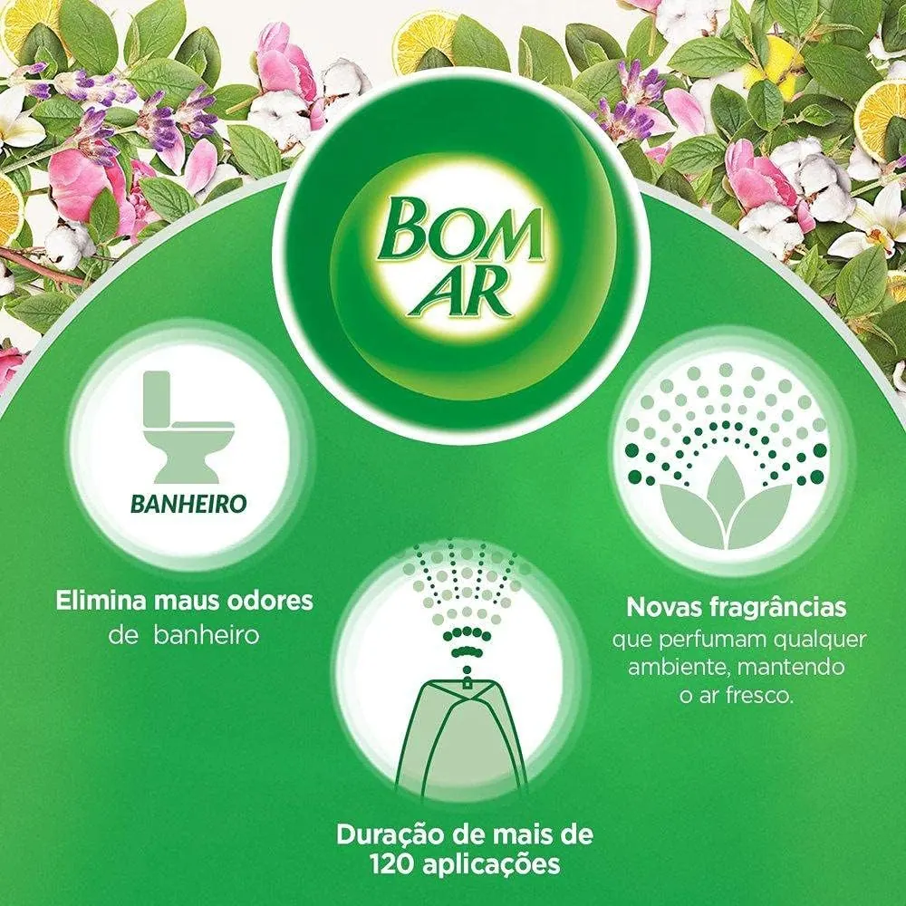 Bom Ar Click Spray Refil Flor de Algodão - Kit 3 Refis