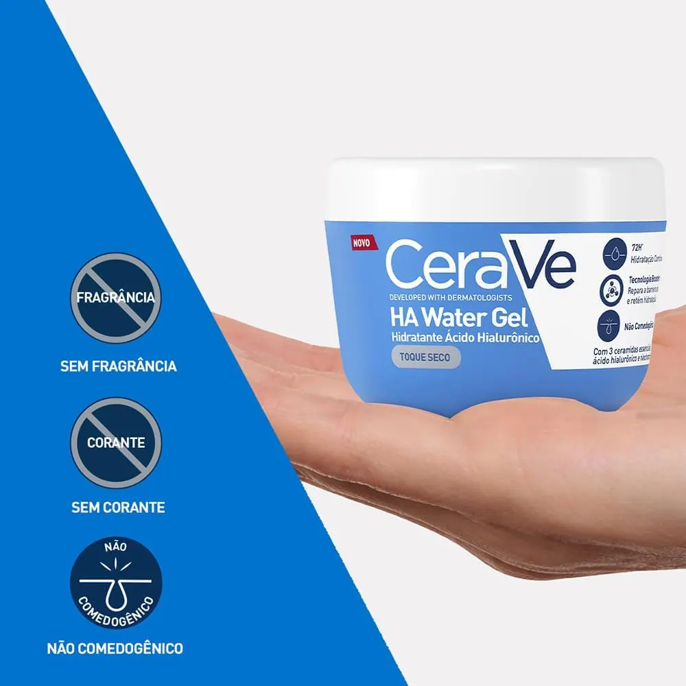 CeraVe HA Water Gel Hidratante Facial Toque Seco 85g