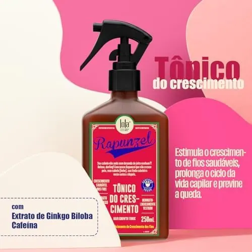 Lola Cosmetics Kit Rapunzel Shampoo + Tônico Capilar + Milk Spray Leave-in
