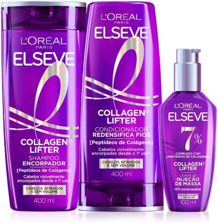 L'Oréal Paris Elseve Collagen Lifter Kit Shampoo 400ml, Condicionador 400ml e Sérum 100ml