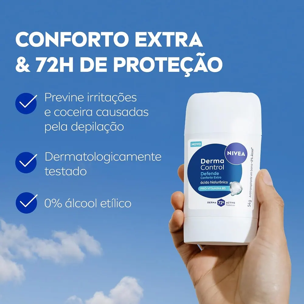 NIVEA Desodorante Antitranspirante Stick Derma Control Defende 54g