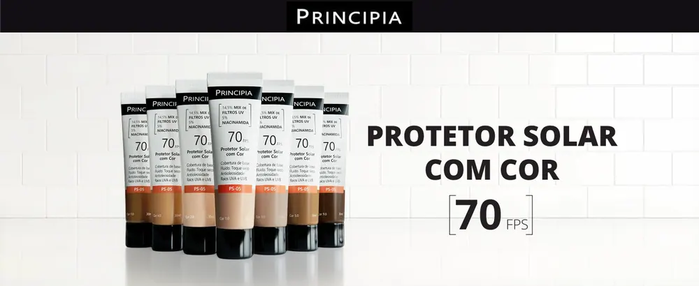 Todos os tons do protetor solar com cor PS-05
