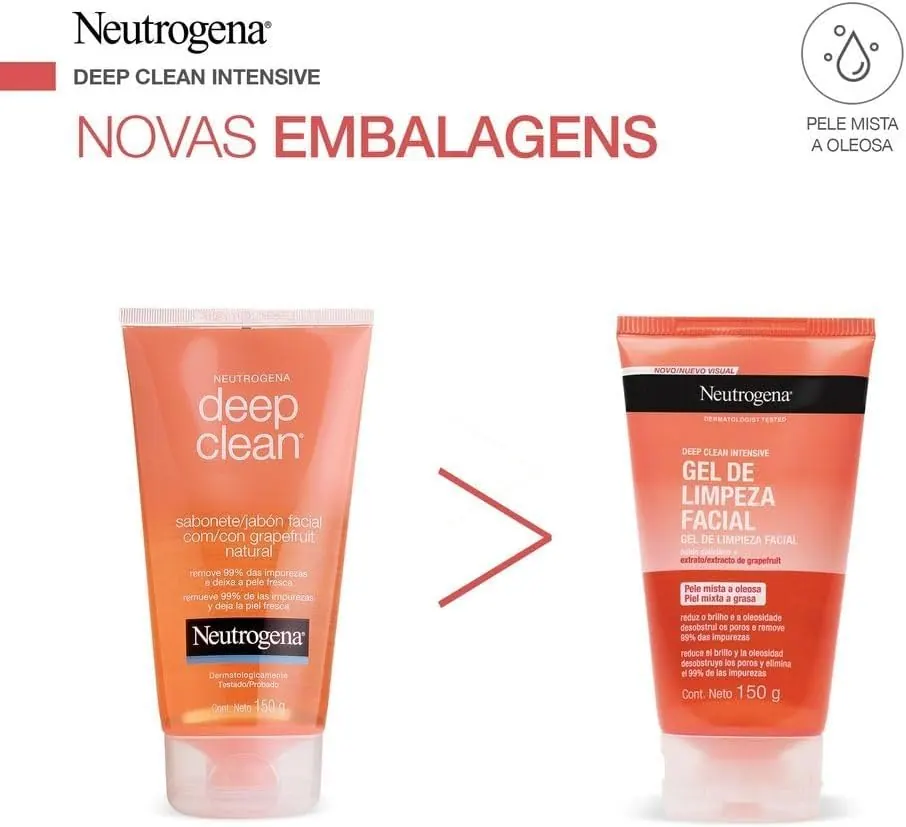 Neutrogena Deep Clean Intensive Gel de Limpeza Facial Grapefruit 150g