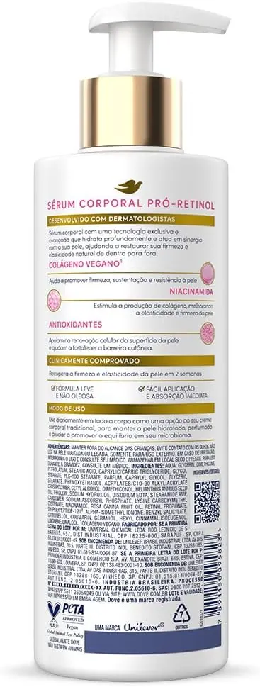 Dove Sérum Hidratante Corporal Firmador Pró-Retinol 380ml