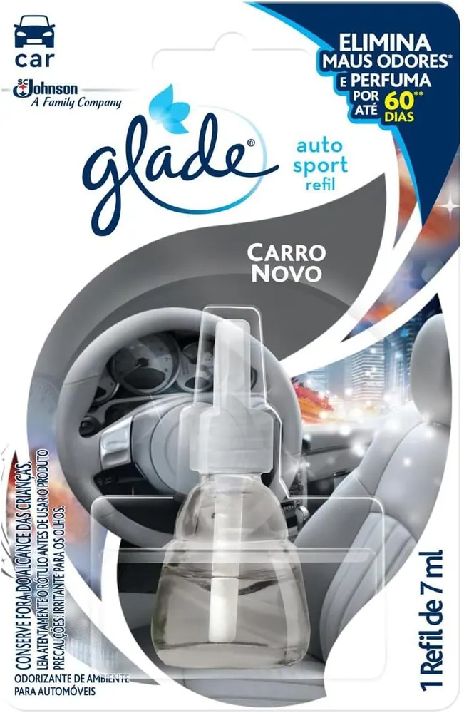 Glade Auto Sport Desodorizador de Carro Carro Novo - Refil 7ml
