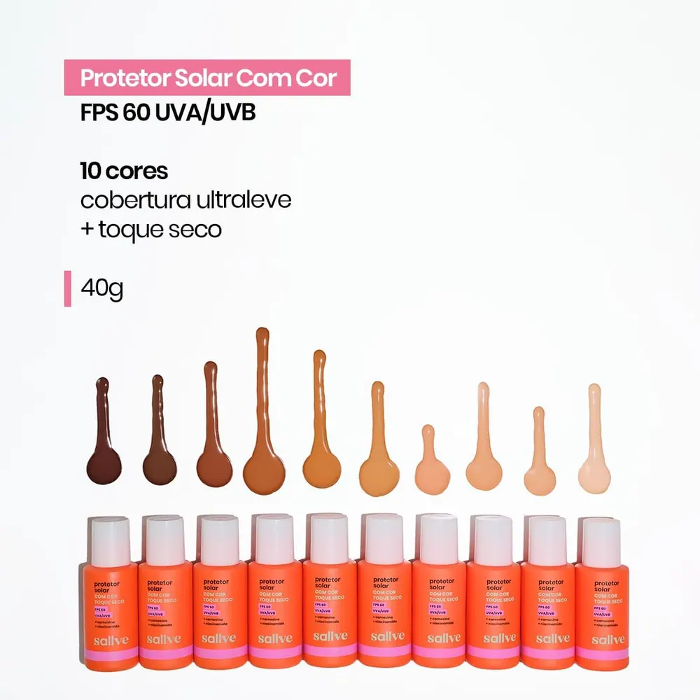 Sallve Protetor Solar com Cor Toque Seco FPS 60