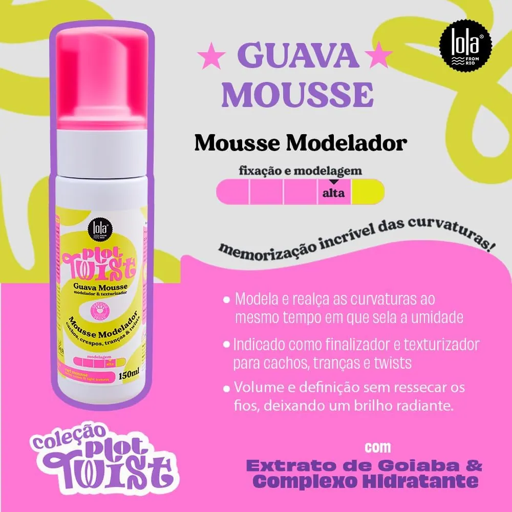 Lola Cosmetics Plot Twist Guava Mousse Modeladora Capilar 150ml