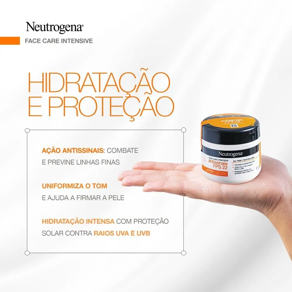 Neutrogena Face Care Intensive Creme Facial Antissinais FPS 22 100g