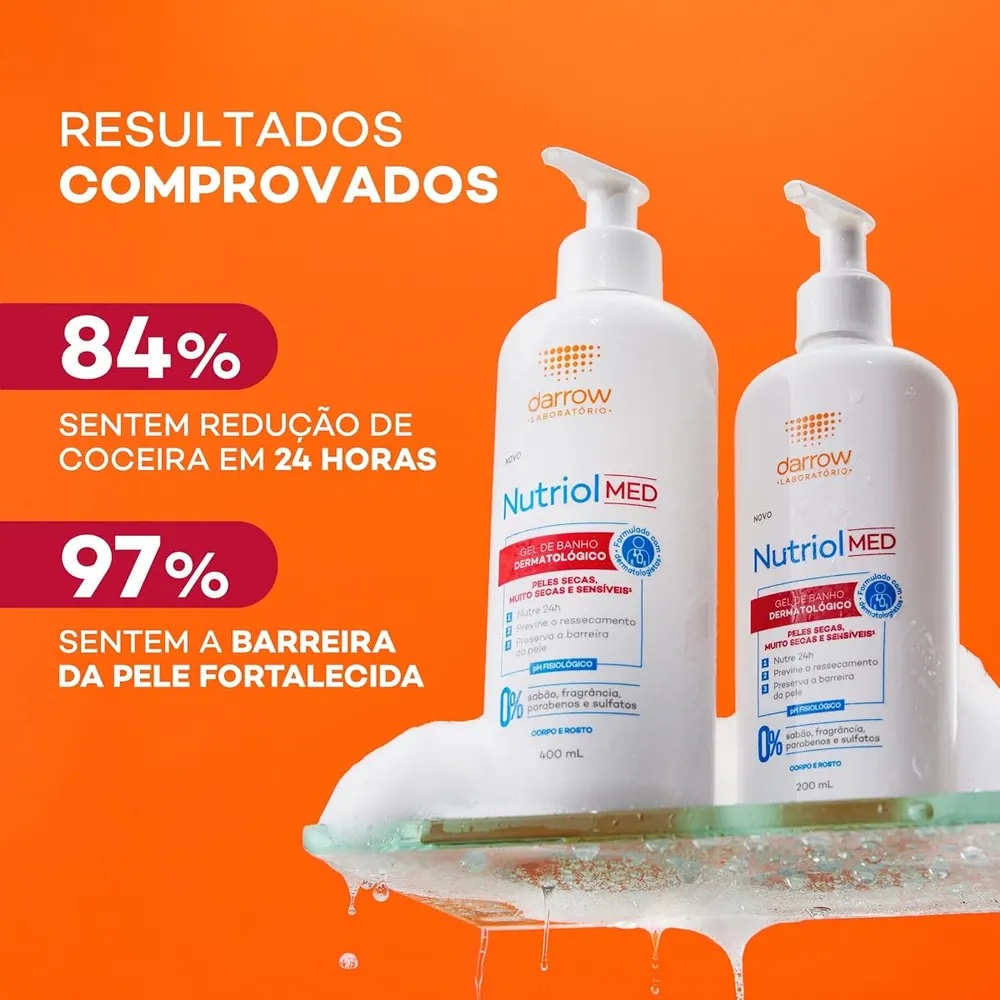 Darrow Nutriol Med Gel de Banho Dermatológico Pele Seca e Sensível 400ml