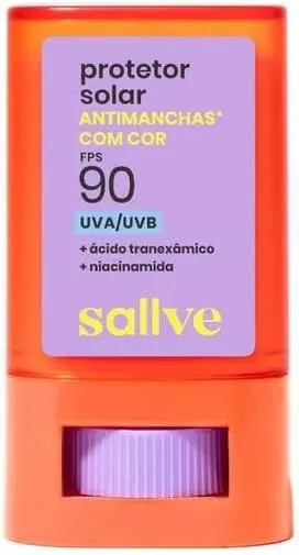 Sallve Protetor Solar em Bastão Antimachas FPS 90 com Cor Tom 3 - 15g