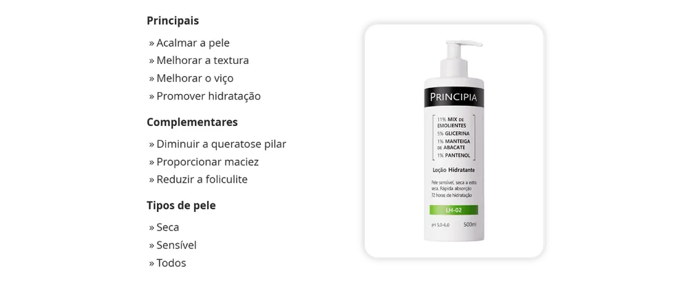 Informações da loção LH-02