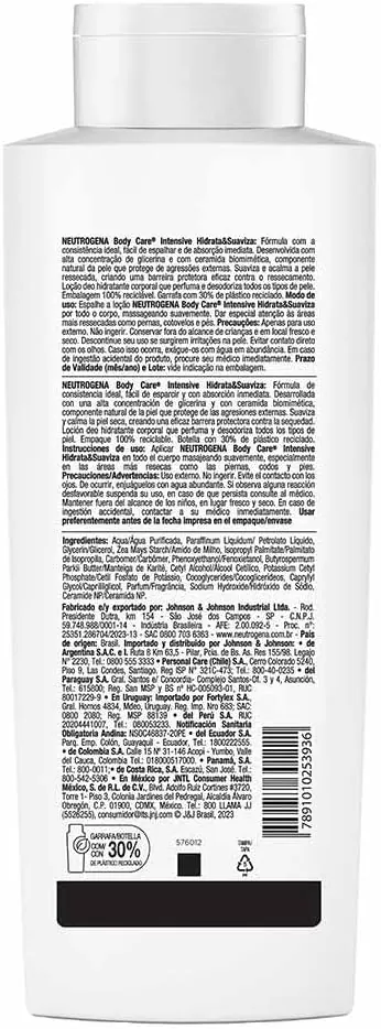 Neutrogena Body Care Intensive Hidratante Corporal Hidrata & Suaviza 400ml