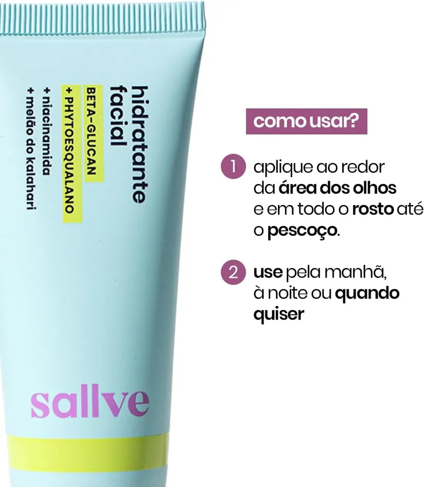 Sallve Hidratante Facial Beta-Glucan e Niacinamida 40g