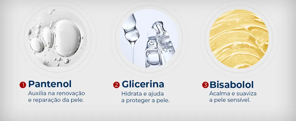 Ação calmante que protege e acalma a pele sensibilizada