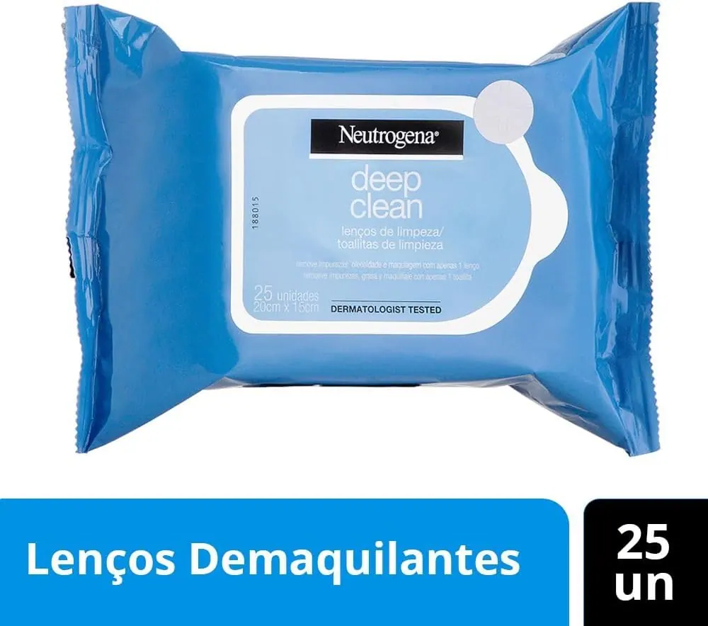 Neutrogena Deep Clean Lenços Demaquilantes Hipoalergênicos - 25 Unidades