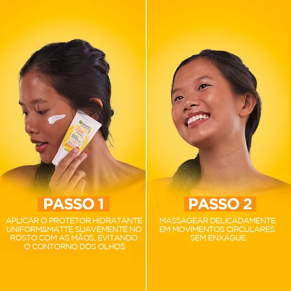 Garnier Uniform & Matte Vitamina C Protetor Solar Facial FPS 30 Sem Cor 40g