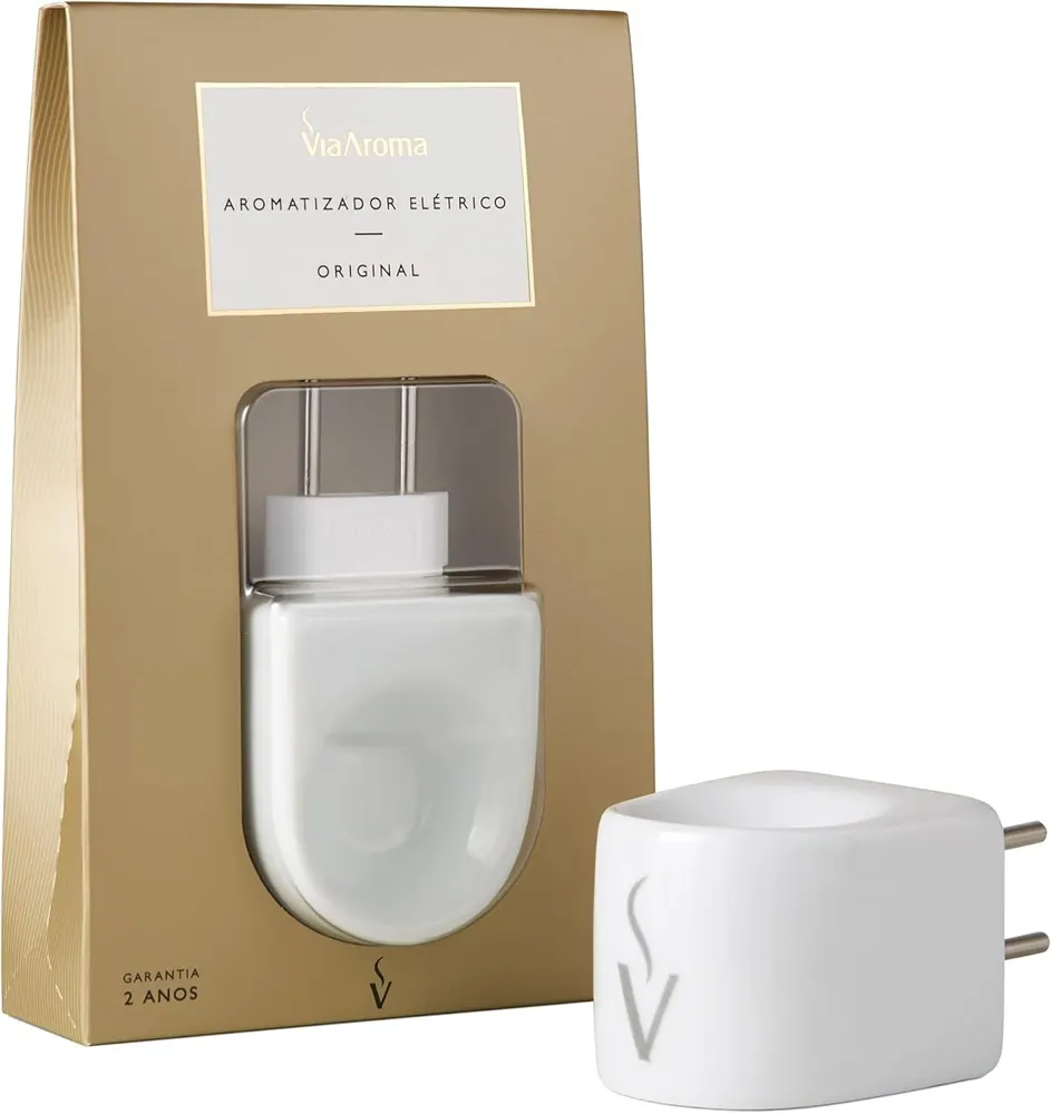 Aromatizador Elétrico de Cerâmica Bivolt 5W Via Aroma Difusor de Ambiente Branco