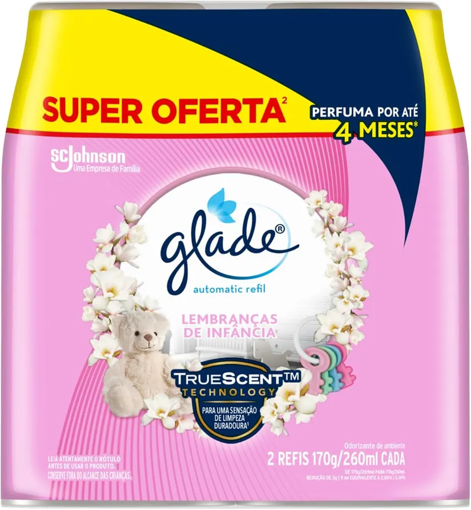 Glade Aromatizador Automático Lembranças de Infância - Kit 2 Refis 260ml