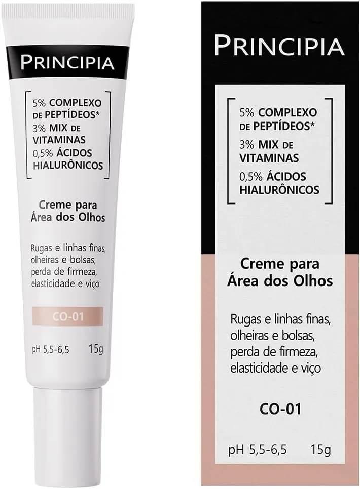 Principia Creme para Área dos Olhos CO-01 15g - Peptídeos + Vitaminas + Hialurônicos