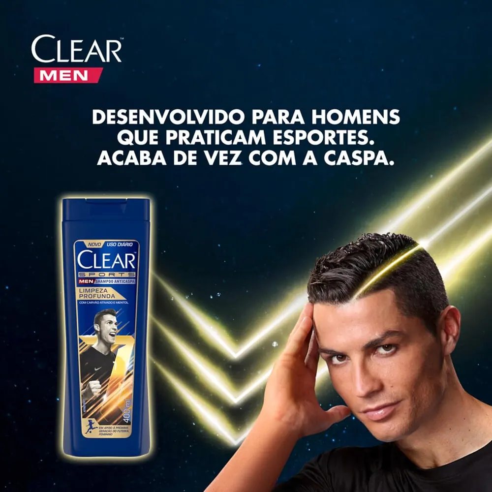 Clear Men Sports Shampoo Anticaspa Limpeza Profunda 400ml
