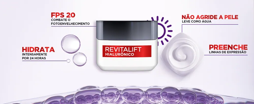 Creme Diurno Revitalift Hialurônico FPS 20