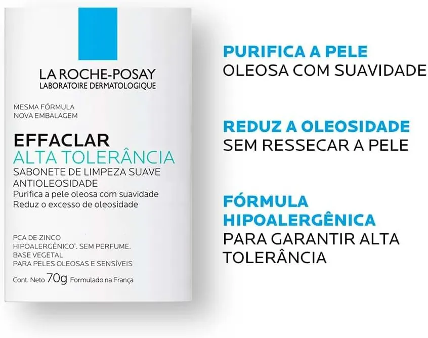 La Roche-Posay Effaclar Alta Tolerância Sabonete Facial 70g