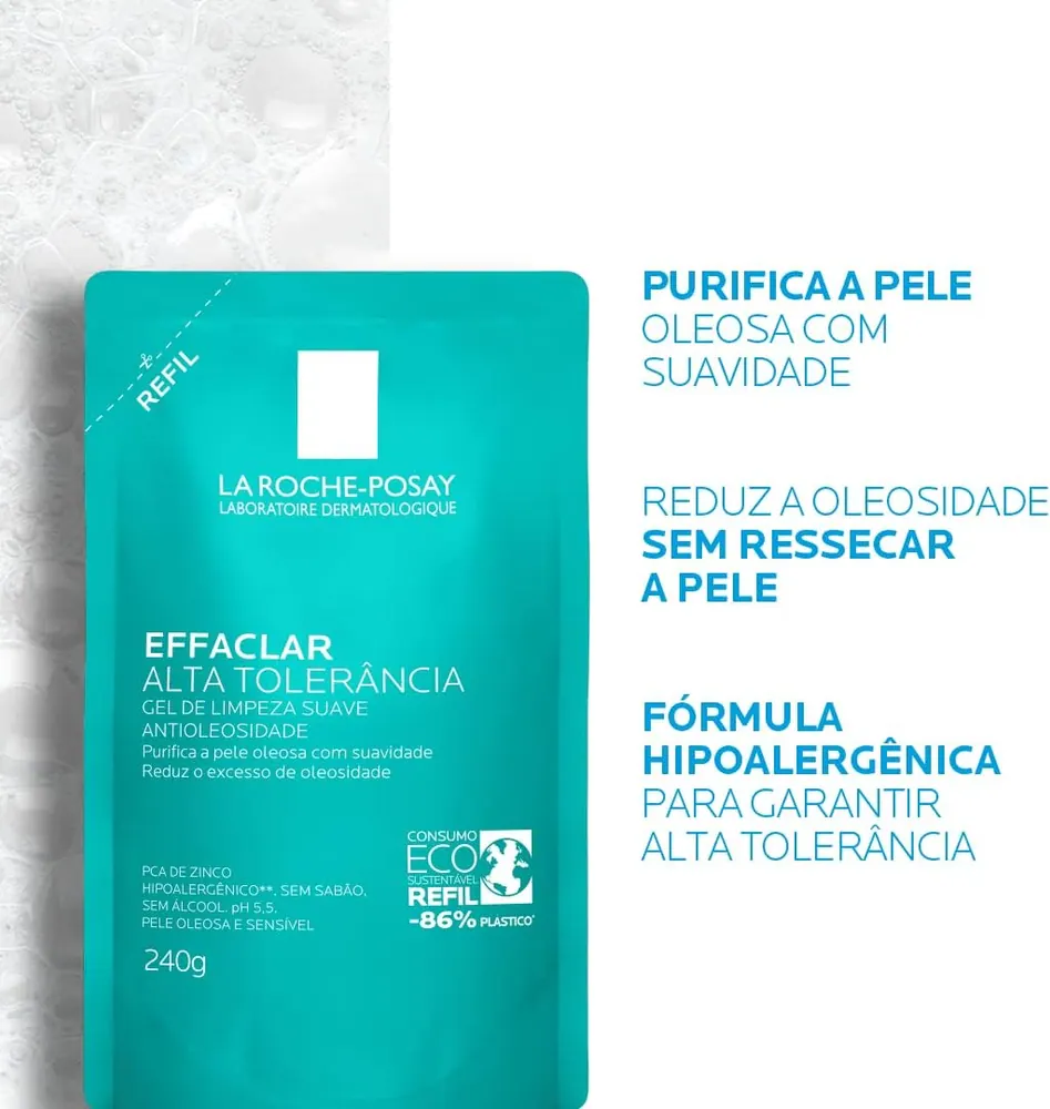 La Roche-Posay Effaclar Alta Tolerância Gel de Limpeza Facial - Refil 240g