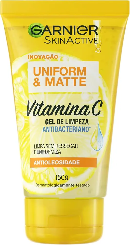 Garnier Uniform & Matte Vitamina C Gel de Limpeza Facial 150g