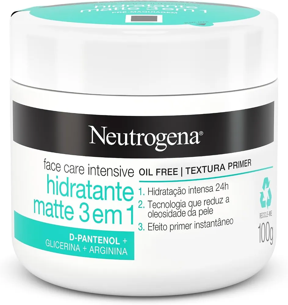 Neutrogena Face Care Intensive Hidratante Facial Matte 3 em 1 100g