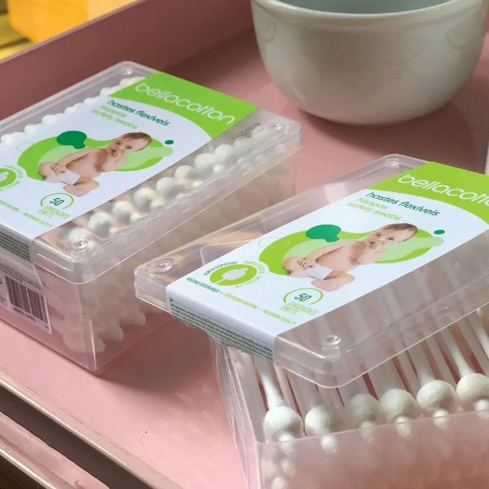 Bellacotton Hastes Flexíveis Baby - Kit 2 Pacotes com 50 unidades (100 hastes)