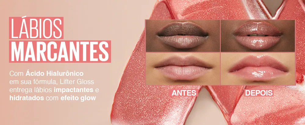 Lábios marcantes com Lifter Gloss