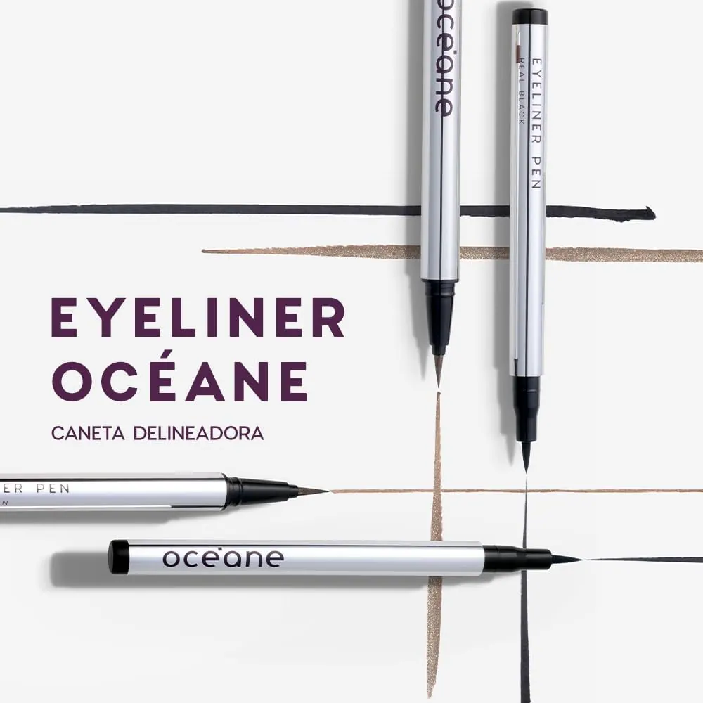 Océane Caneta Delineadora Eyeliner Real Black Preta 1,8g