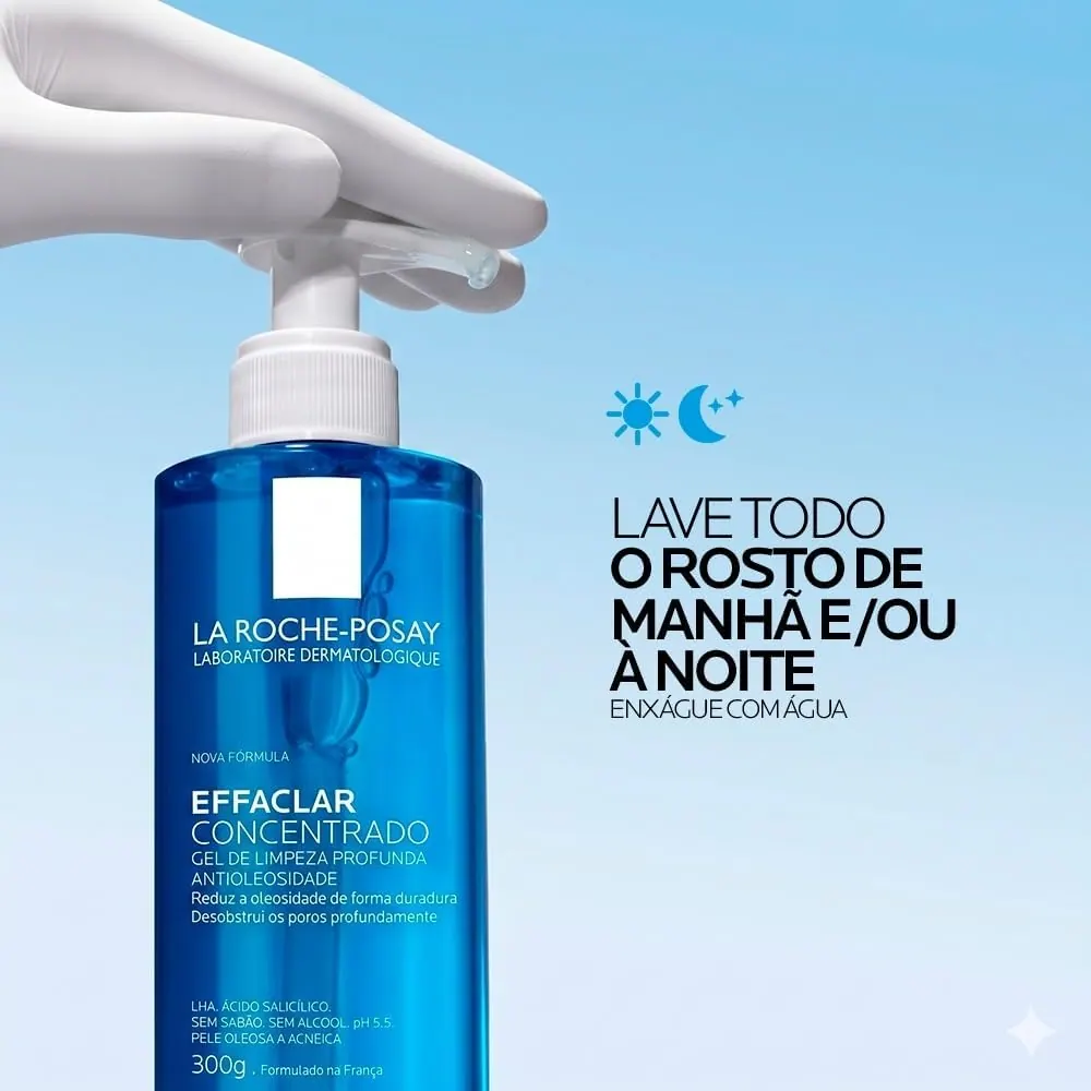 La Roche-Posay Effaclar Gel Concentrado de Limpeza Facial 300ml
