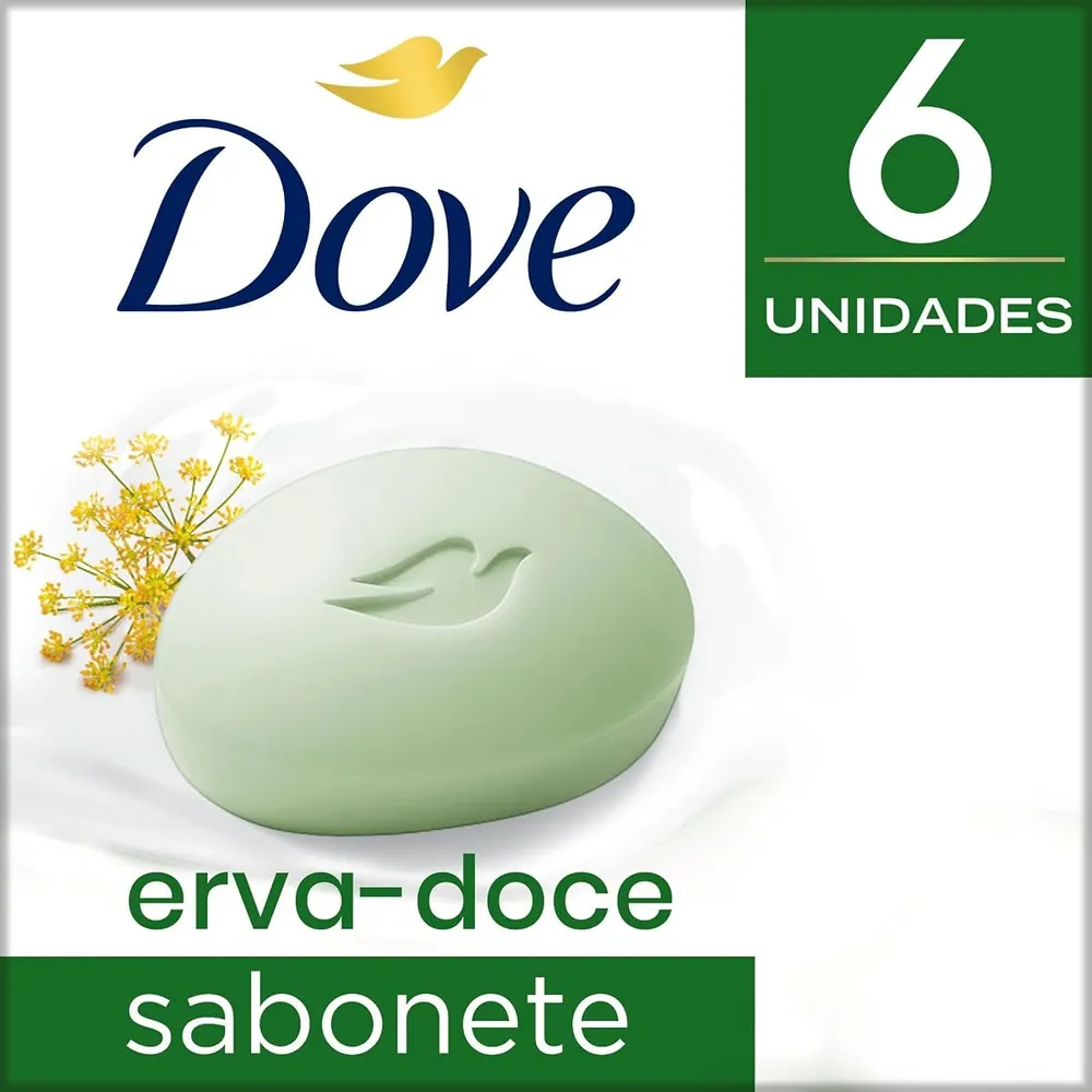 Dove Sabonete em Barra Erva-doce - Kit 6 x 90g