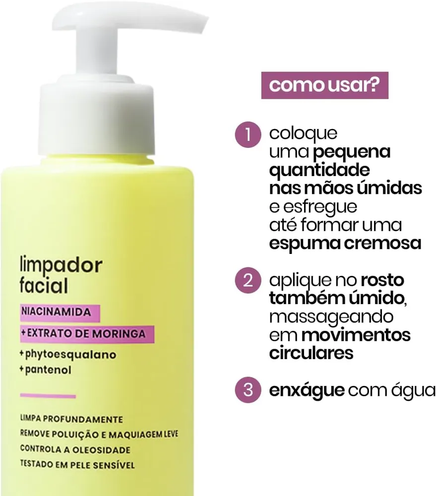 Sallve Limpador Facial com Niacinamida e Moringa 300ml