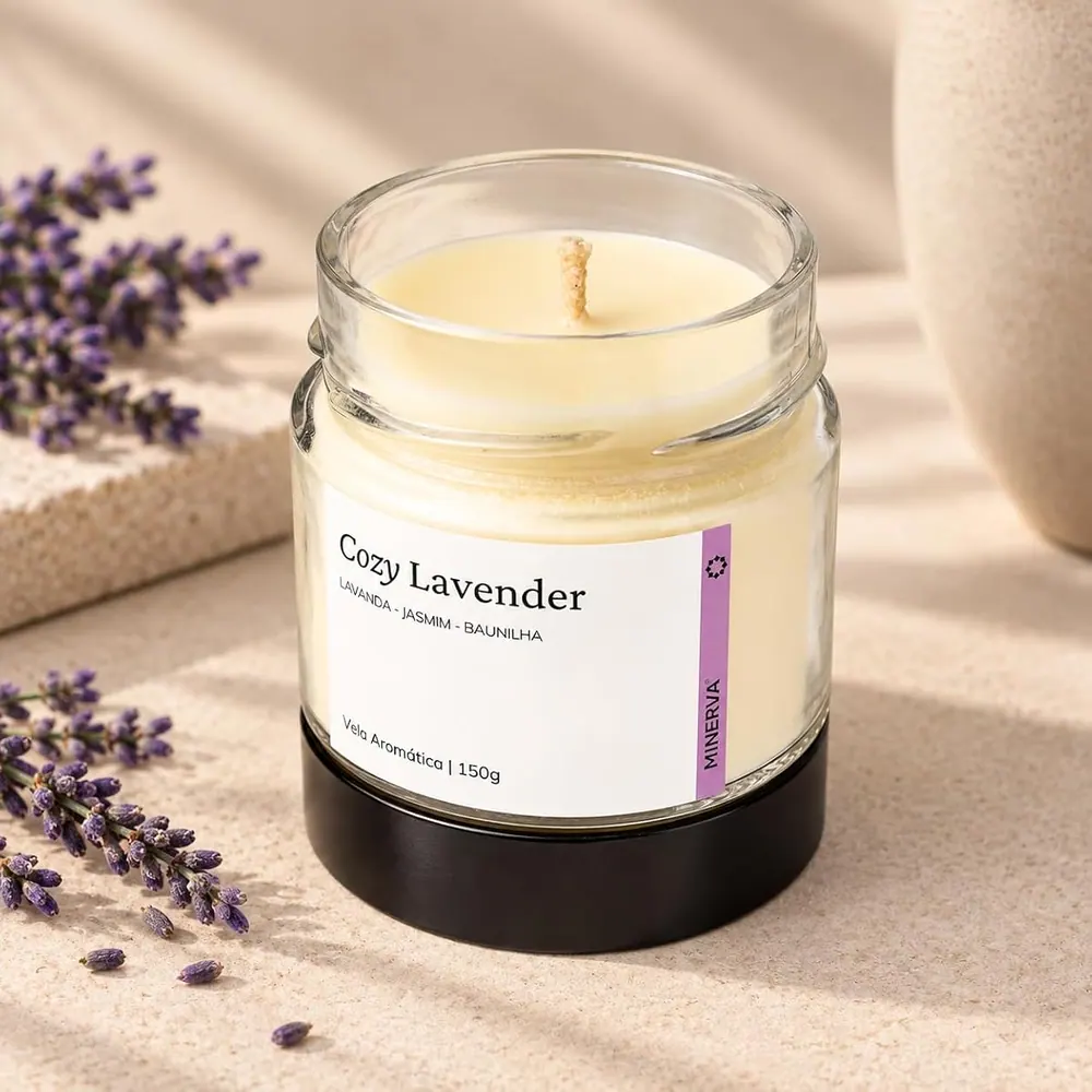Minerva Candles Vela Aromática Artesanal Cozy Lavender 150g