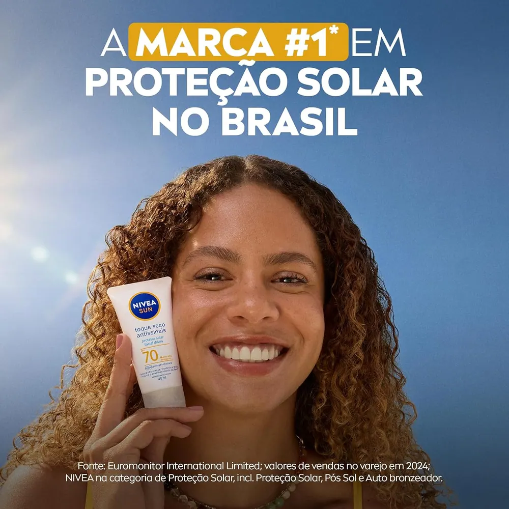 NIVEA Sun Protetor Solar Facial Toque Seco Antissinais FPS 70 40ml