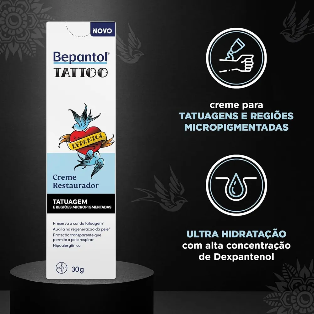 Bepantol Derma Tattoo Creme Hidratante para Pele Tatuada 30g