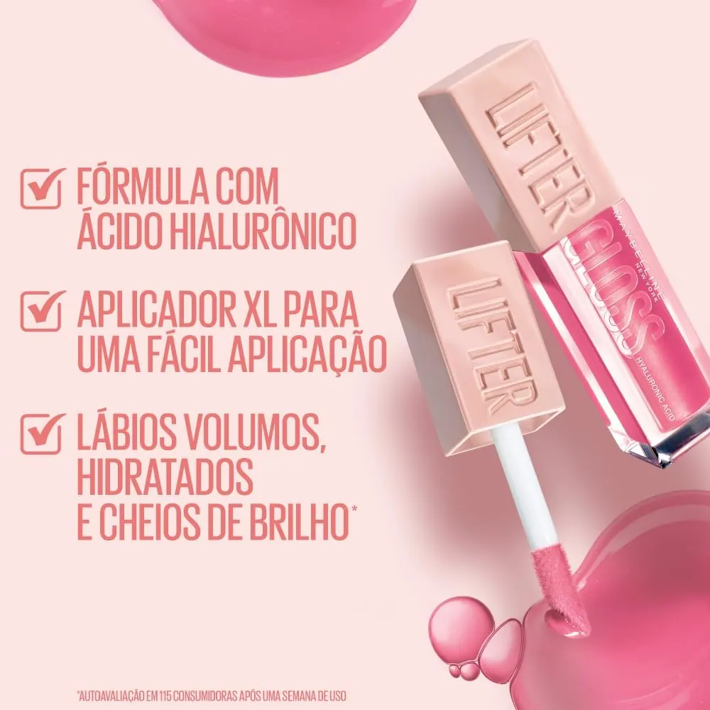 Maybelline NY Lifter Gloss Brilho Labial com Ácido Hialurônico Cor Moon 5,4ml