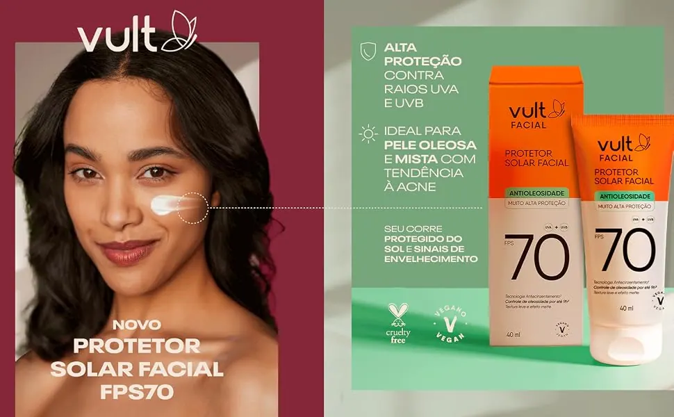 Protetor solar facial Vult FPS 70