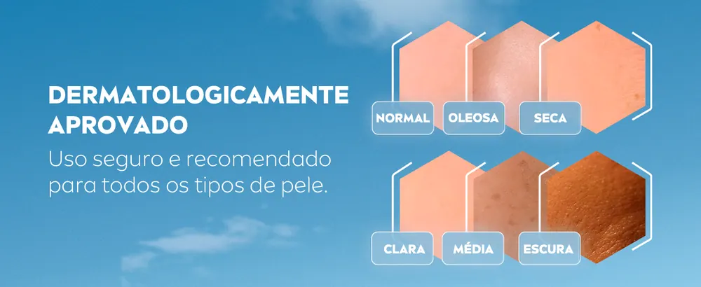 Dermatologicamente testado, para todos os tipos de pele
