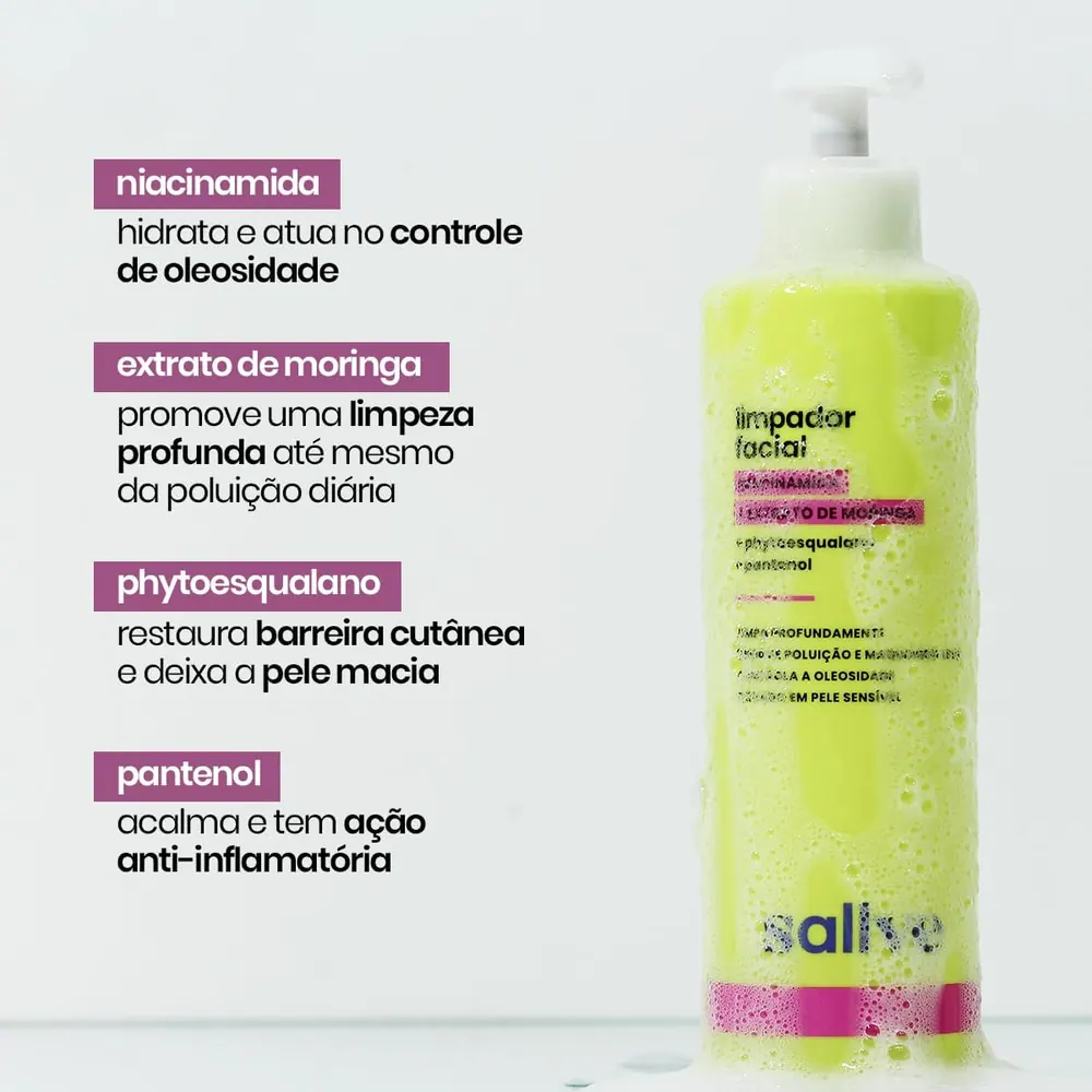 Sallve Limpador Facial com Niacinamida e Moringa 300ml