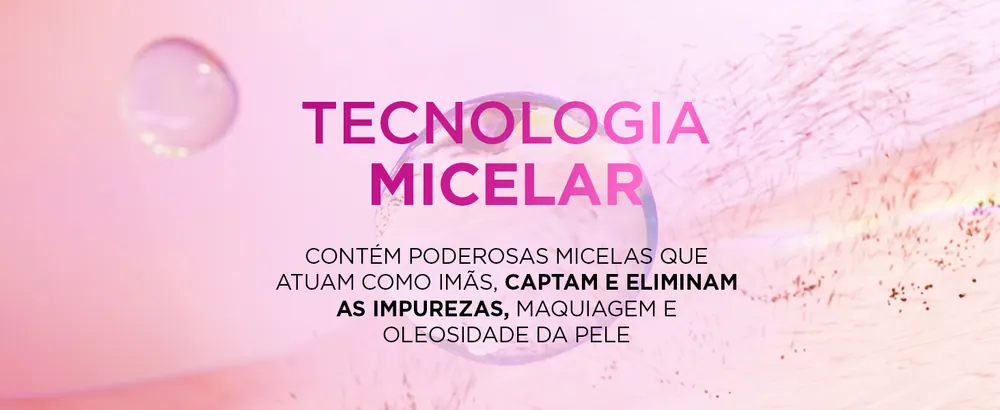 Tecnologia micelar que capta impurezas