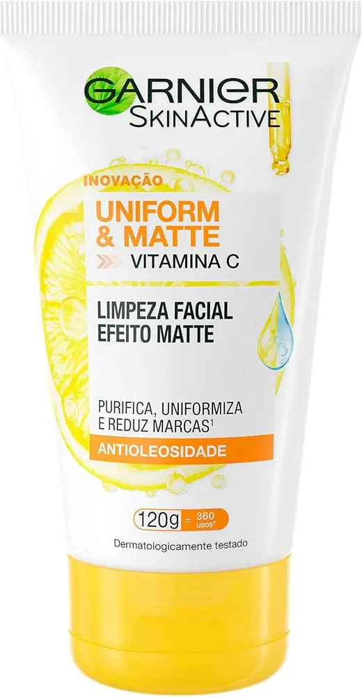 Garnier Sabonete Facial Uniform & Matte Vitamina C Antioleosidade 120g